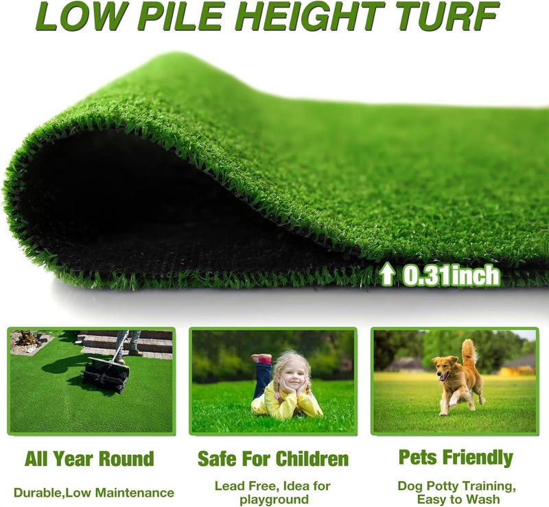 XLX TURF Outdoor Artificial Grass Rug 4FT X 4FT, Green Synthetic Turf Floor Mat for Balcony, Patio, Yard, Pets Dogs Grass Pad - Image 4